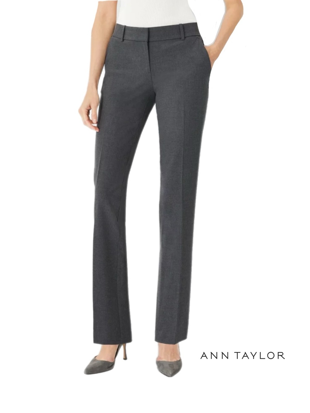 Ann Taylor 8 Dress Pants Women’s  Medium Charcoal Gray Office Acedemia